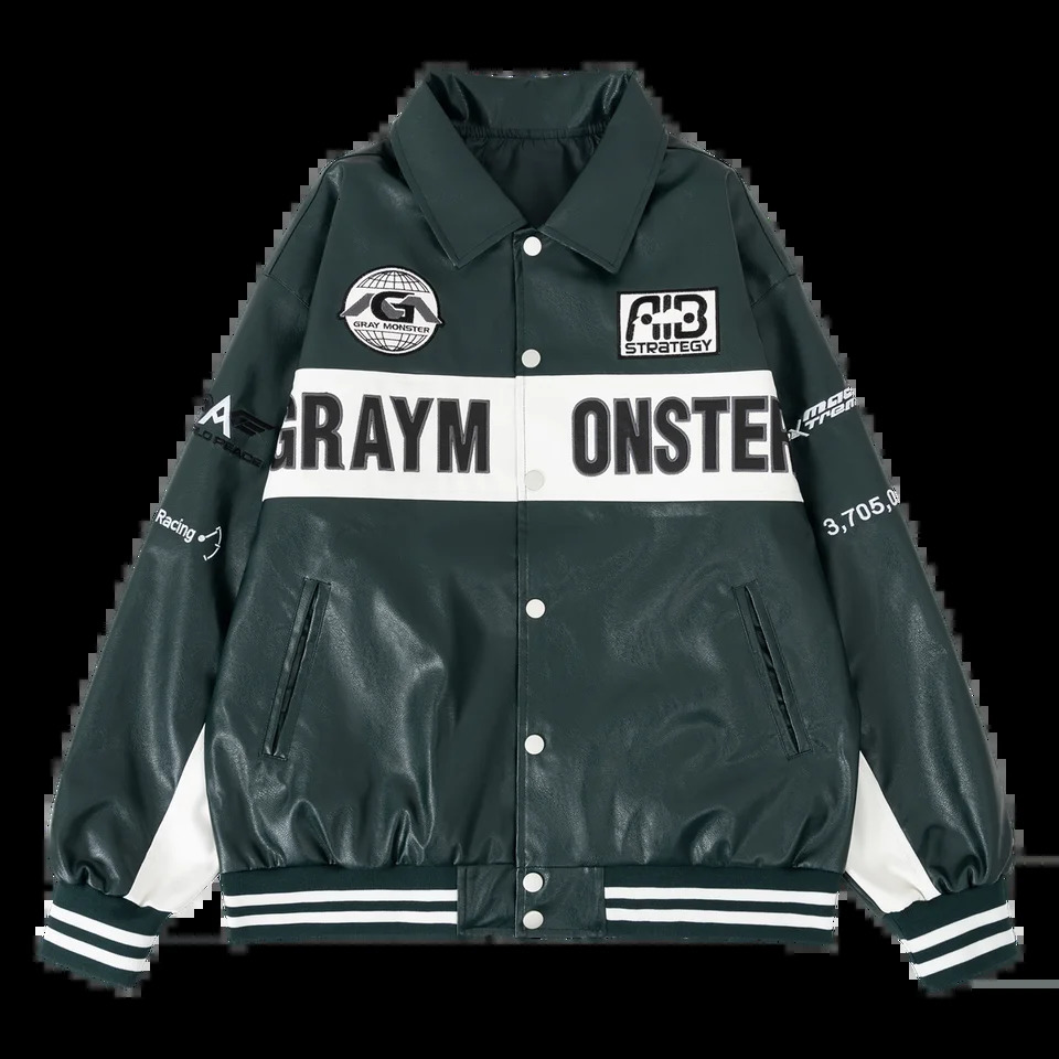 Mens Faux Leather Motorcycle Jacket Baseball Coats AutumnWinter Varsity Imitatsleder In Outwear Windbreaker 251028