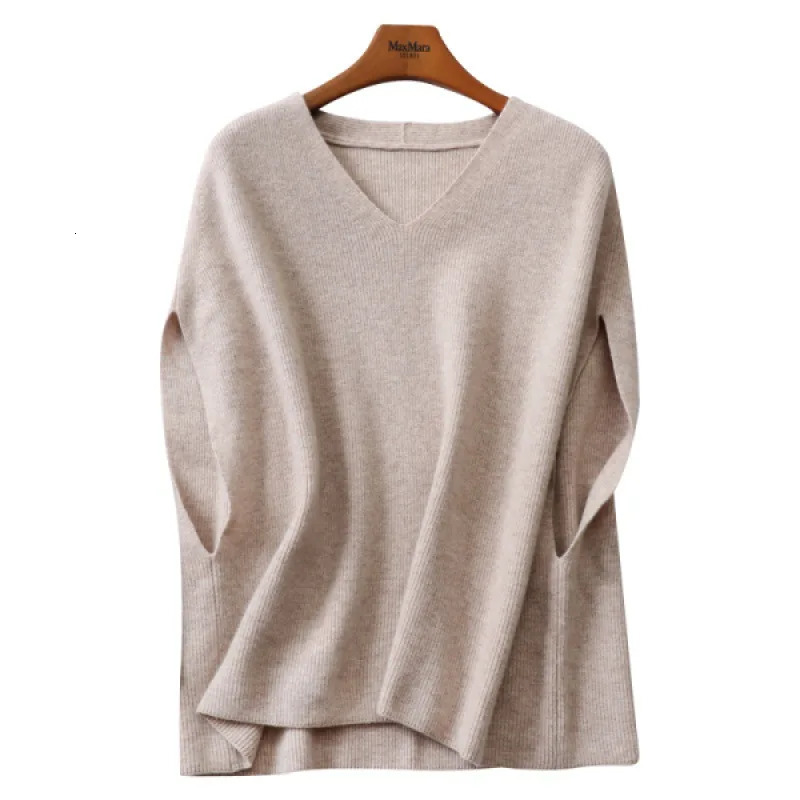 Autumn Winter Cashmere Sweater Vest Female Vneck Bat Sleeve Solid Color Versatile Sleeveless Loose Knit Waist B1 251029