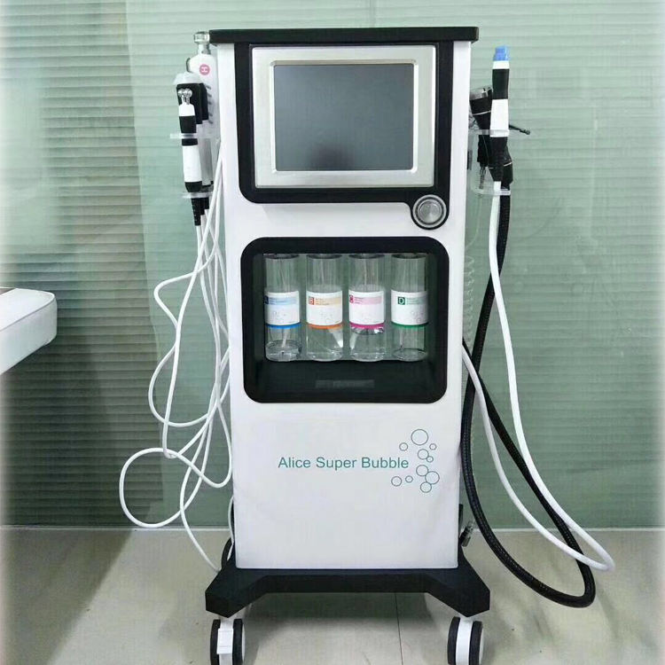 Professional 7 In 1 Ultrasonic RF BIO Hydro Dermabrasion Facial Oxygen Jet Hydra Alice Super Bubble Peel Oxygen Spa Hydra Microdermabrasion Diamond Fa