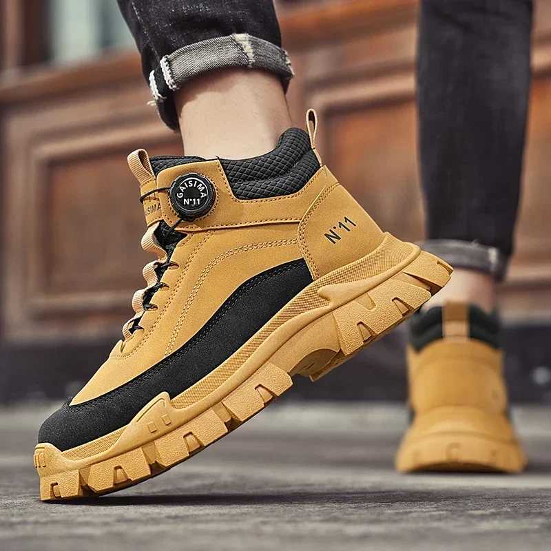 Mens Short Boots 2024 Winter New Thick Soled Work Casual Shoes Waterproof NonSlip Sneakers Male Tenis Shoes Outdoor Boots Men Z251029