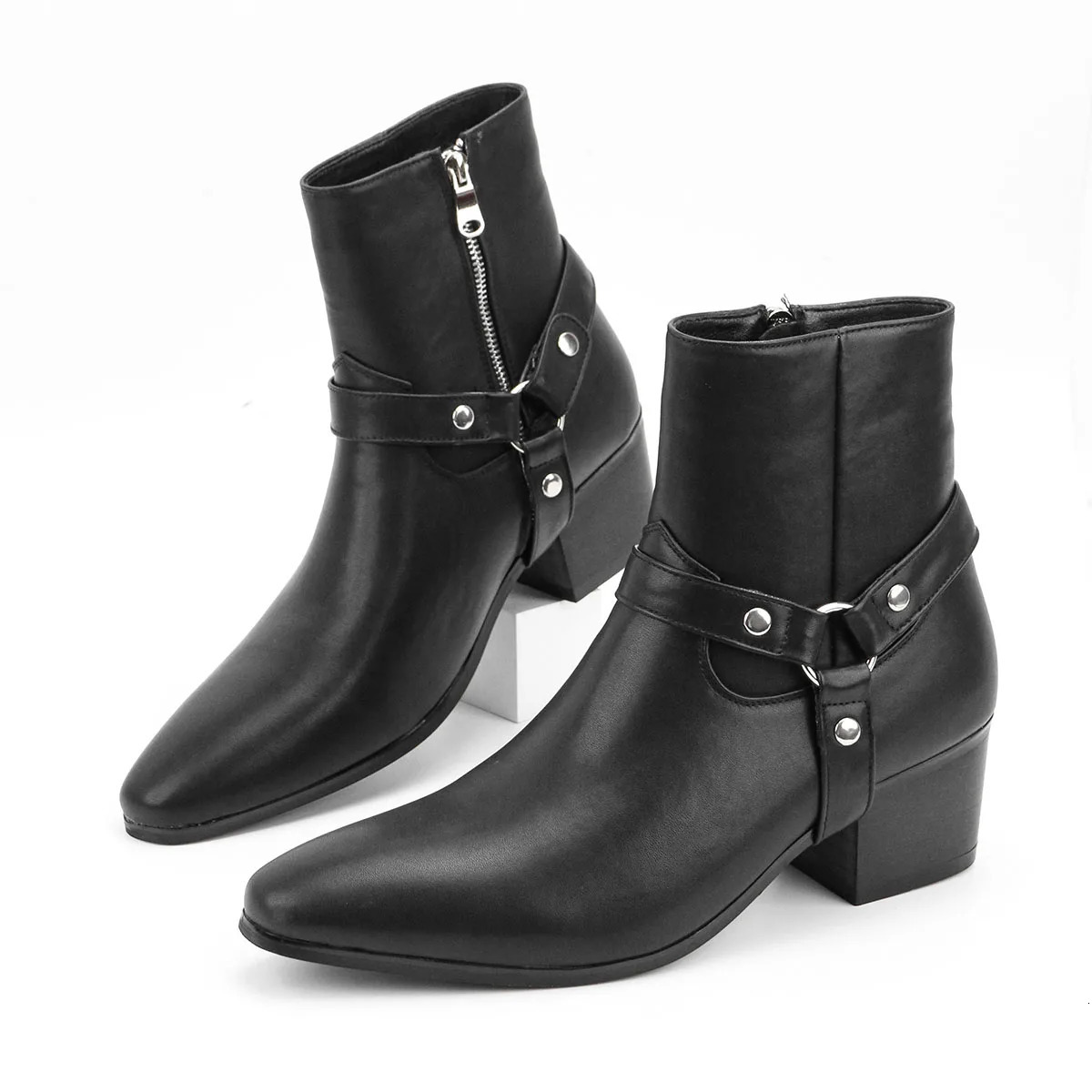 Mens High Heel Chelsea Double Elastic Mens Boots 251023