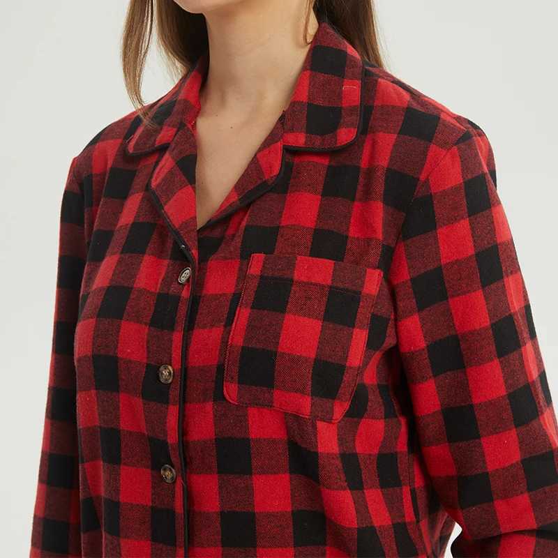 Womens Flannel Pajamas Sets Long Sleeve Pjs Sets for Women Plaid Pajama Sets Plaid Pjs Bottoms Tops Flannel Pajama for WomenT251029