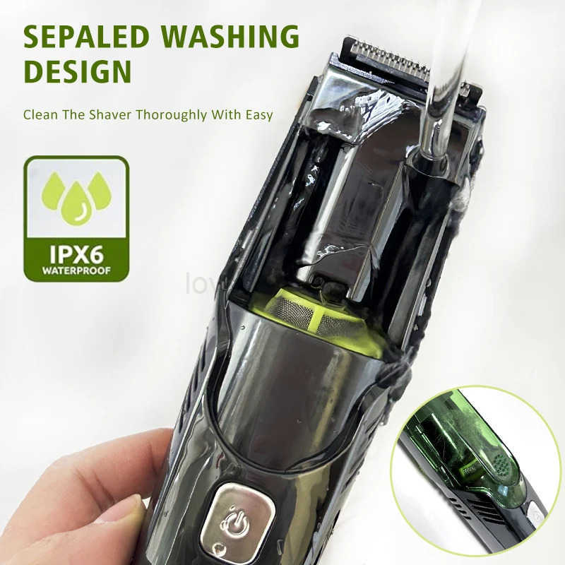 Cordless Men Beard Trimmer Rechargeable Electric Shaver with 20 Trim Builtin Vacuum Clipper for Mustache Sideburns Grooming Kit Z251029