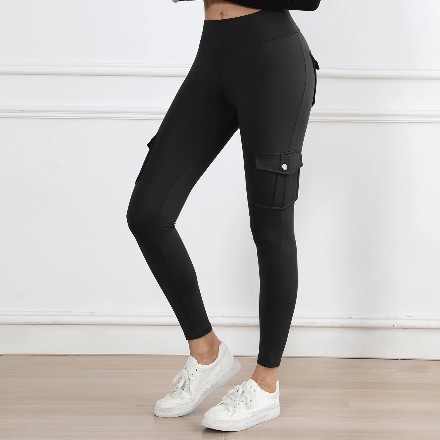 Women Pockets Fitness Cargo Leggings High Waist Fashion Gym Skinny Stretch Outdoors Comfortable Sport Pants 251029