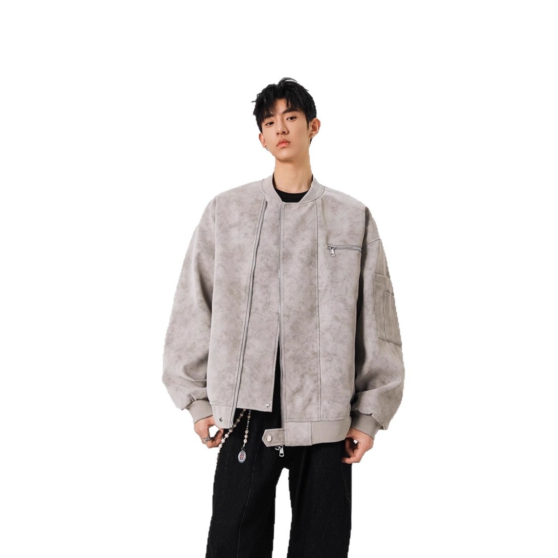Autumn Winter American Style Handsome Functional Flight Motorcycle Leather Jacket Stand Collar Jacket Men's Spring Designer Jacket Autumn Basebal
