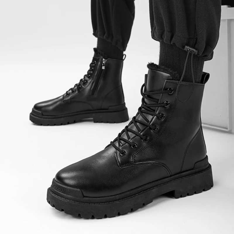Retro mens winter leather boots that are selling well in winter 2025 warm and fashionable Z251029