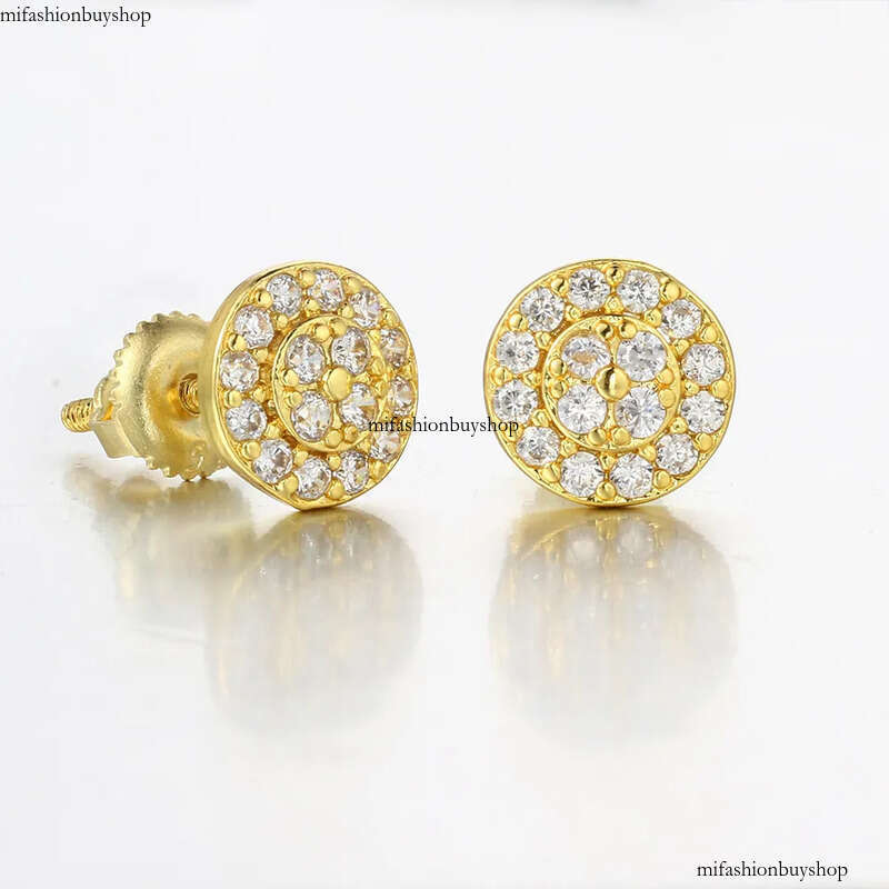 7mm Personalized Round Full Dia for Women Micro Set AAA Zircon Thread Fashion Earrings Party Daily Matching
