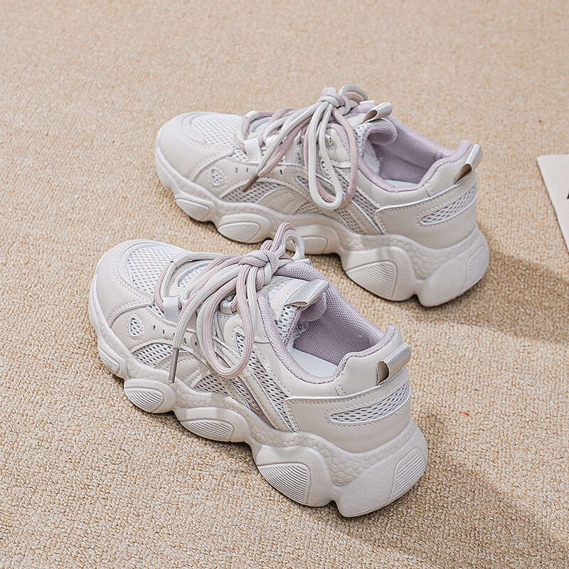 2025 New Spring and Autumn Chic Designer Shoe Women's Mesh Thick-Soled Lightweight Flexible Versatile Fashion Casual Sports Running Shoes