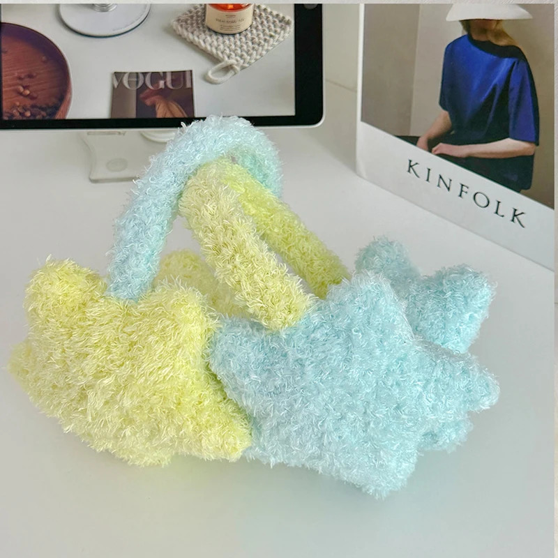 Y2K Star Plush Earmuffs Outdoor Cycling Ear Protection Colour Blocking Ear Bag Warm Winter Warm Earplugs Y2K Headset Ear Cover 251029