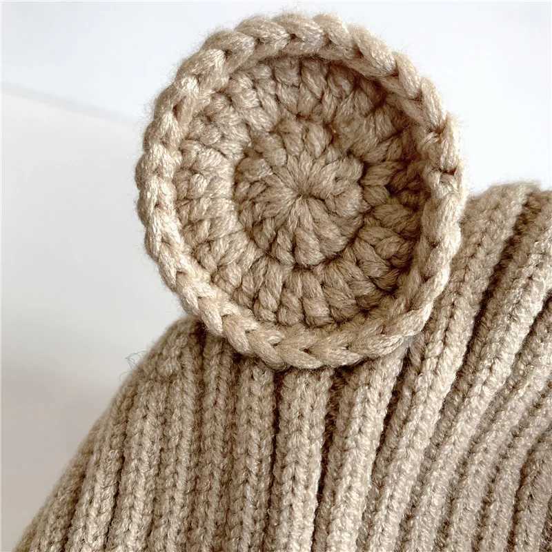 2024 Cute Baby Knitted Hat With Ear Baby Beanie Cap for Boys Girls Autumn Winter Warm Adjustable Kids Beanie Newborn Baby Cap251028