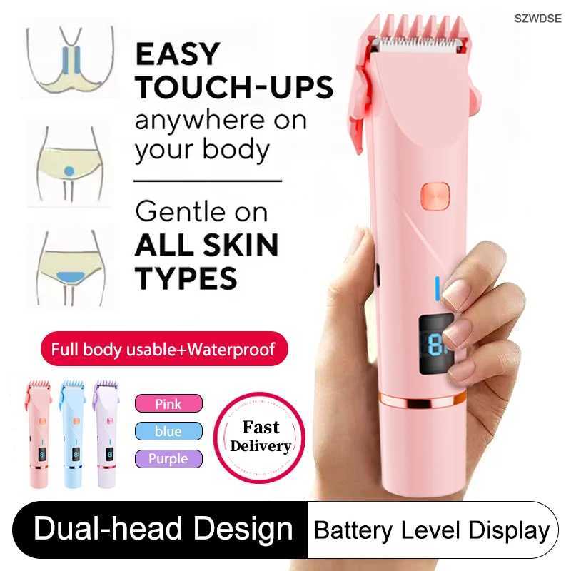 Portable 2 In 1 Painless Shaving Knife Lady Private Part Hair Shaver Trimmer Epilator Bikini Trimmer Electric Razors J251117
