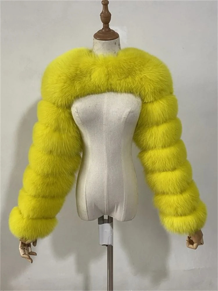 Winter Warm Clothes Pink Black Faux Fur Coats Women Long Sleeve Crop Top Gray White Faux Fur Jackets For Women Wholesale 251029
