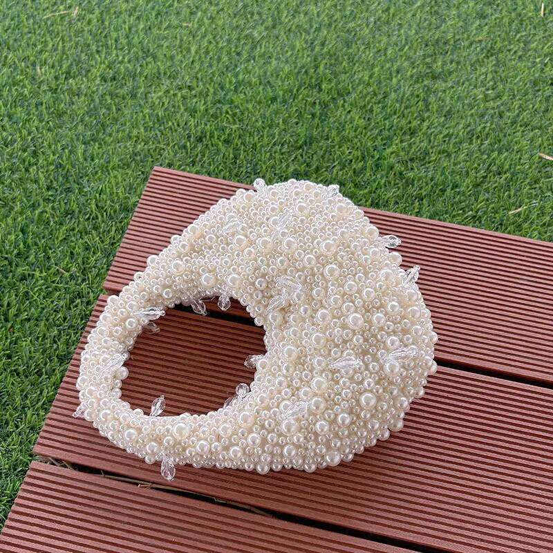 Designer Bags High Quality Pearl Beaded Handmade Women Handbag Fashion Evening Wedding Party Clutch Purse Beads Beading Woven Shoulder Bag Luxury Bag