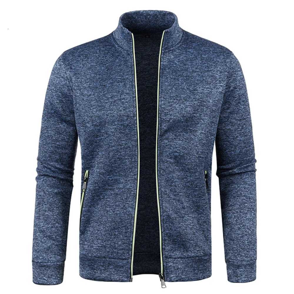 Autumn Winter Mens Zipper Knit Long Sleeves Thin Cashmere Fashion Top Sweater Coat W251029