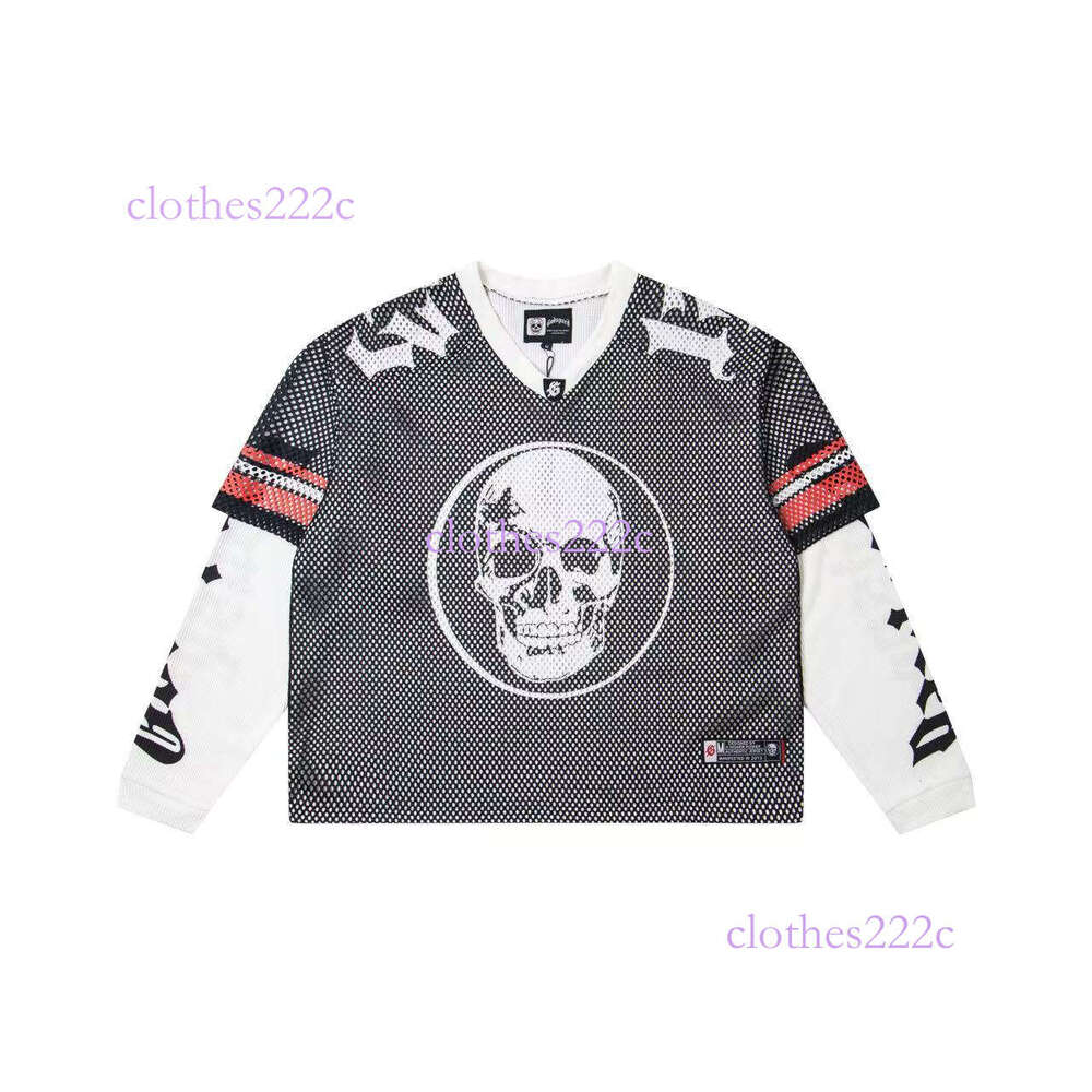 Hc-God Trendy Skull Hip-Hop Fashion Fake Two-Piece Sweatshirt Loose Casual Unisex