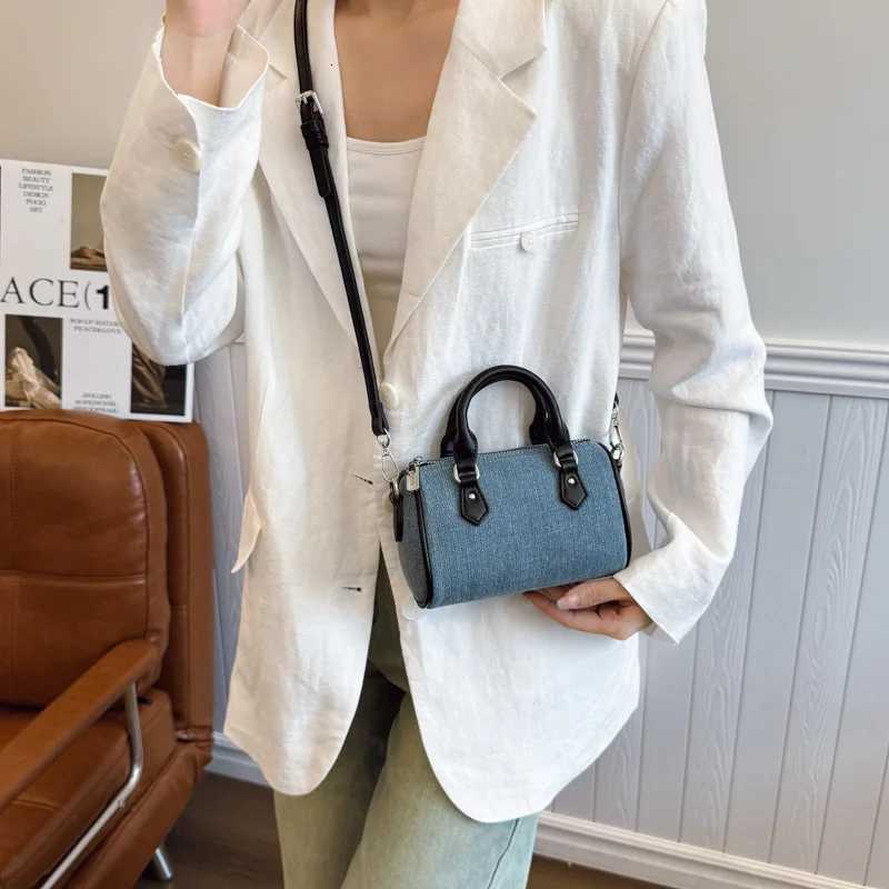 2025 Unique Colorblock Boston Pillow Bag for Women Versatile Shoulder Crossbody Purse Fashionable Handheld Tote Casual Chic W251029