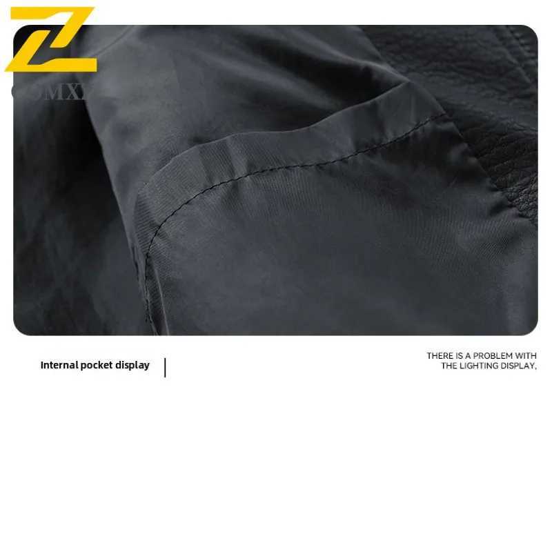 COMXZ Autumn Winter Motorcycle Jacket Cross Border Two Way Flight Jacket Trade Men Spring Autumn Leather JacketT251029