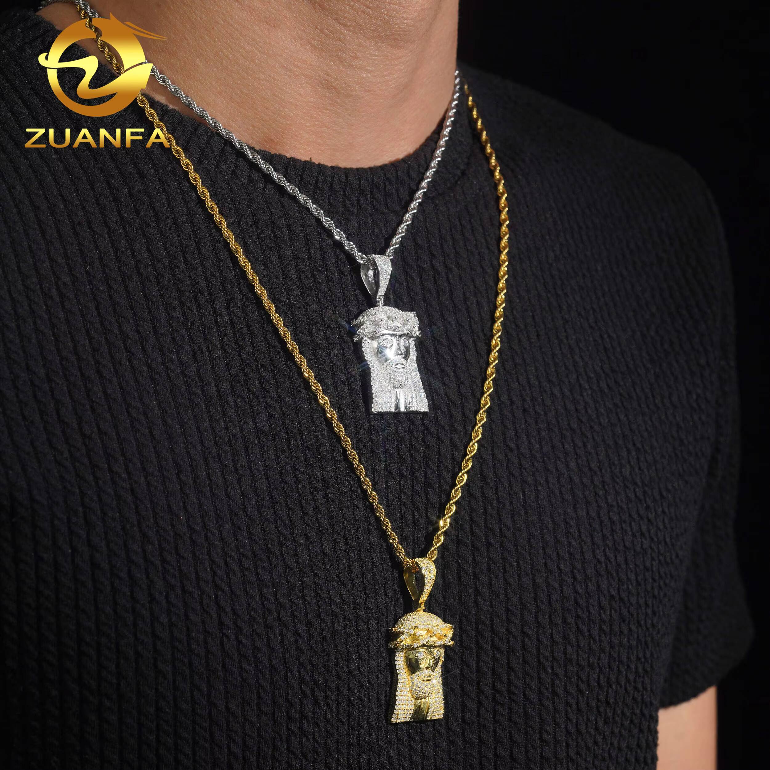 Affordable Moissanite Jesus Piece Iced Out Jewelry Rapper Custom Moissanite Pendant Jesus Pendant Pass Diamond Tester