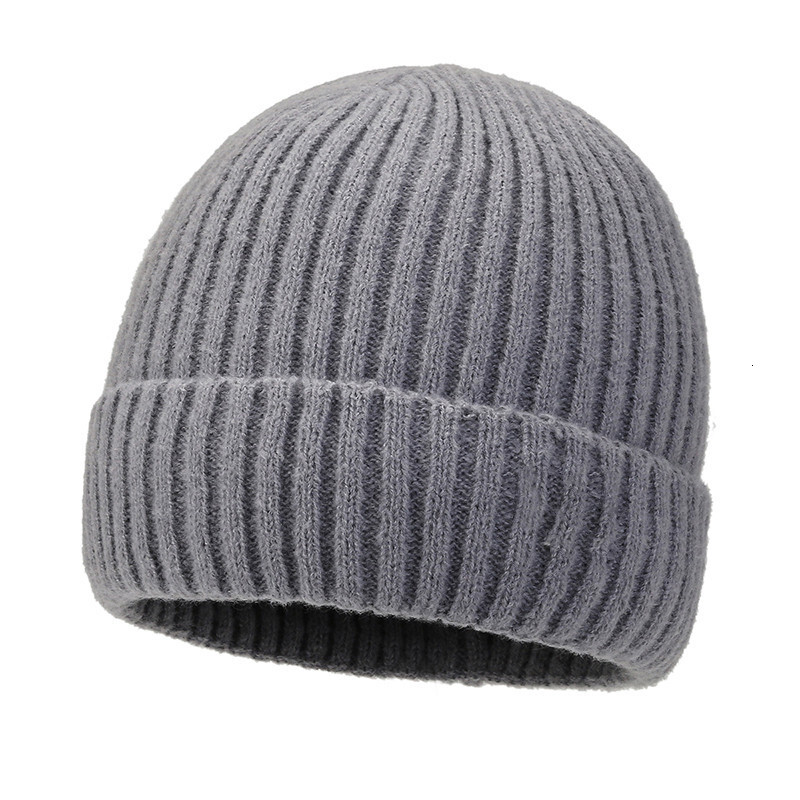 Winter Men's Knitted with Fleece Lining, Warm Solid Color Knit Trendy Ear Protection Hat, Cold-Proof Cycling Pullover Hat