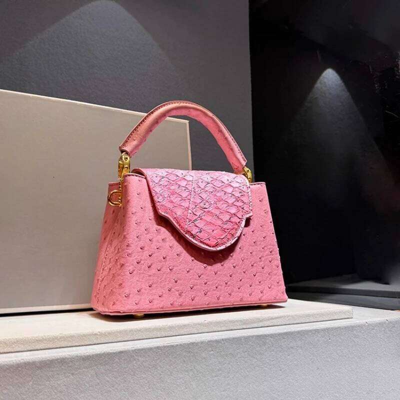 Designer Bags Designer Brand Fashion Leather Ostrich Print Handbag Shoulder Crossbody Bags For Women Sac Main Femme Hot Selling