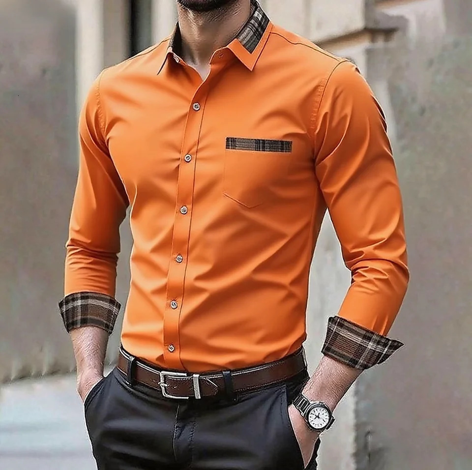 14 colors mens shirts wrinkleresistant formal wedding outdoor comfortable fashion long sleeve large size XS6XL 251029