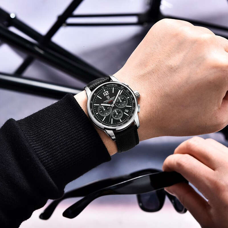 PAGANI DESIGN New Chronograph Blue Glass Mirror Luminous Calendar PD-YS008