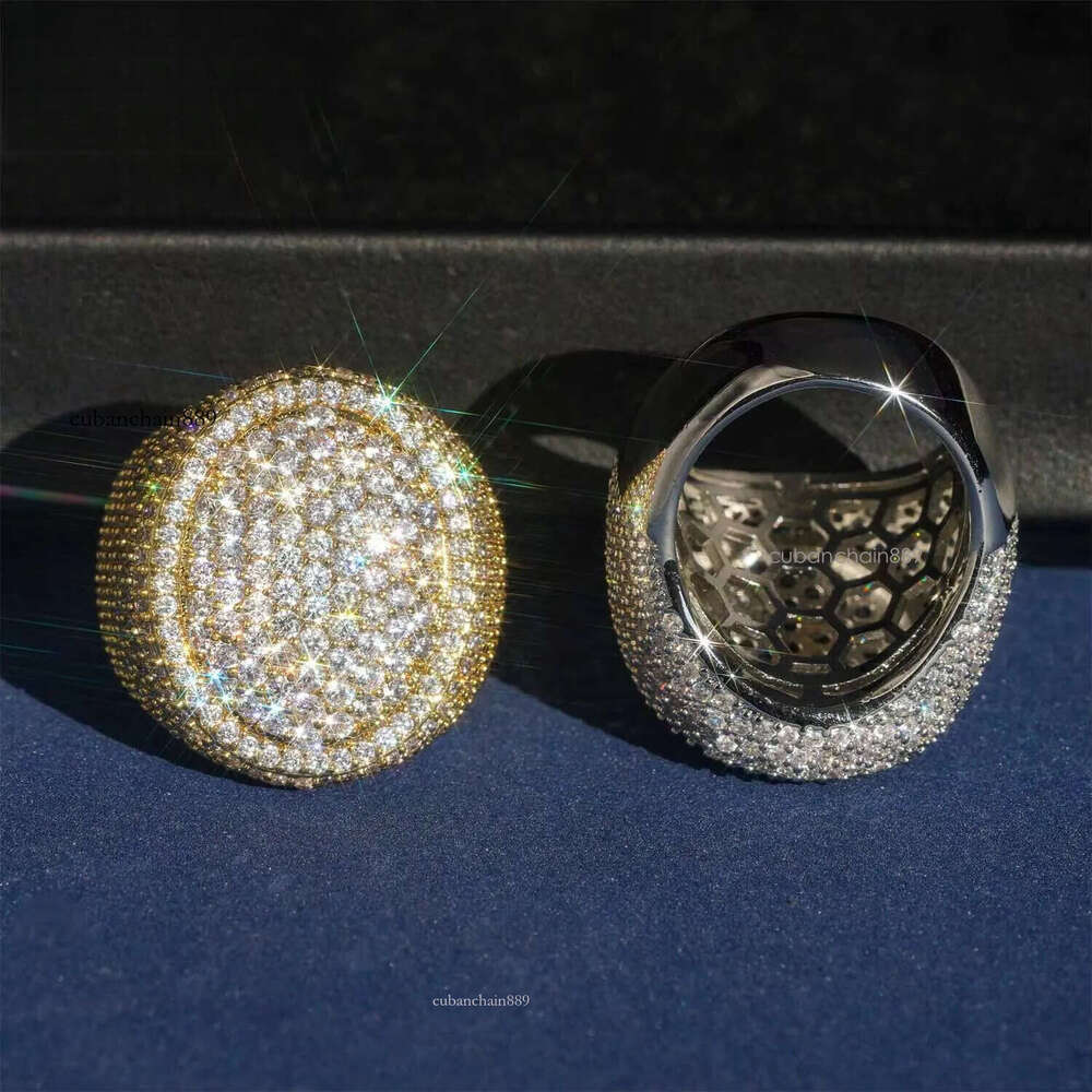 Wholesale Price Iced Out Rings Hip Hop Punk Rock 5A+ Grade Moissanite Ring Rapper Jewelry Gift for Men