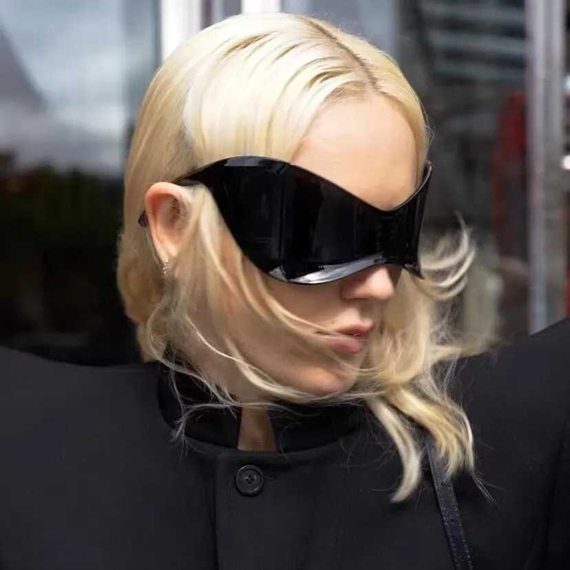 European And American Large Frame Sunglasses Y2K Millennium Frameless Cycling Sunglasses For MenW251029