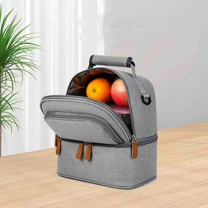 Large Capacity Picnic School Food Lunch Bag Insulated Backpack Lunch Box Bags Fresh Cooler Breast Milk Freshkeeping Handbag 251029