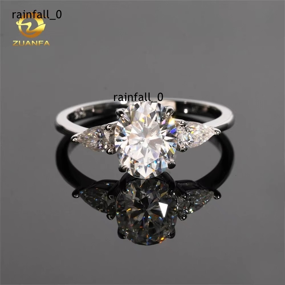 Classic Basic Timeless Oval Cut VVS Moissanite Ring Luxury Custom Moissanite Engagement Ring Half Eternity Ring