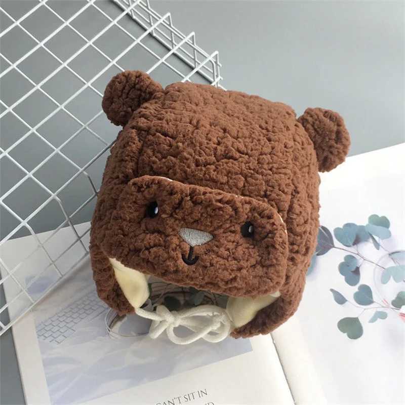 Cute Baby Plush Hat Autumn Winter Warm Cap Infant Boys Girls Bonnet Cartoon Solid Kids Warm Earflap Hat Toddler Accessories251028