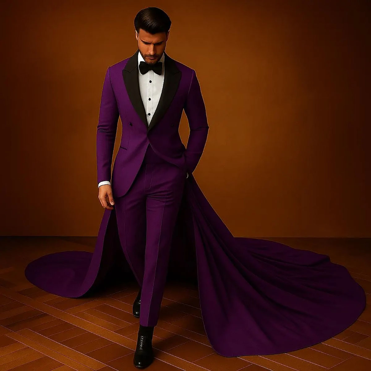Men Suits Customized Long Jacket Groom Wear Wedding Party Tuxedos 2 Pieces Pants Cosplay Costumes Homme