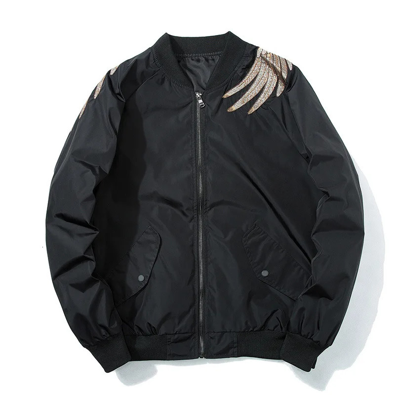 Spring Pilot Bomber Jacket Men Women Bird Embroidery Baseball Fashion Casual Youth Couples Coat Japan Streetwear 251028