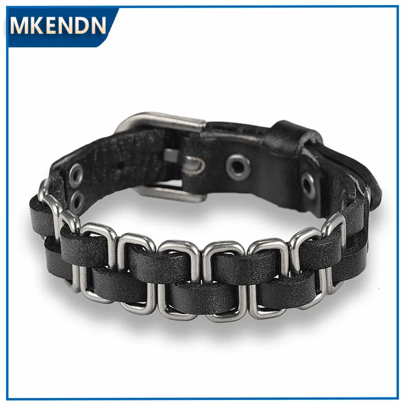 MKENDN Arrival High Quality Multilaye HandKnitted Braid Leather Bracelet Men Friendship Charm Bracelets Jewelry 251028