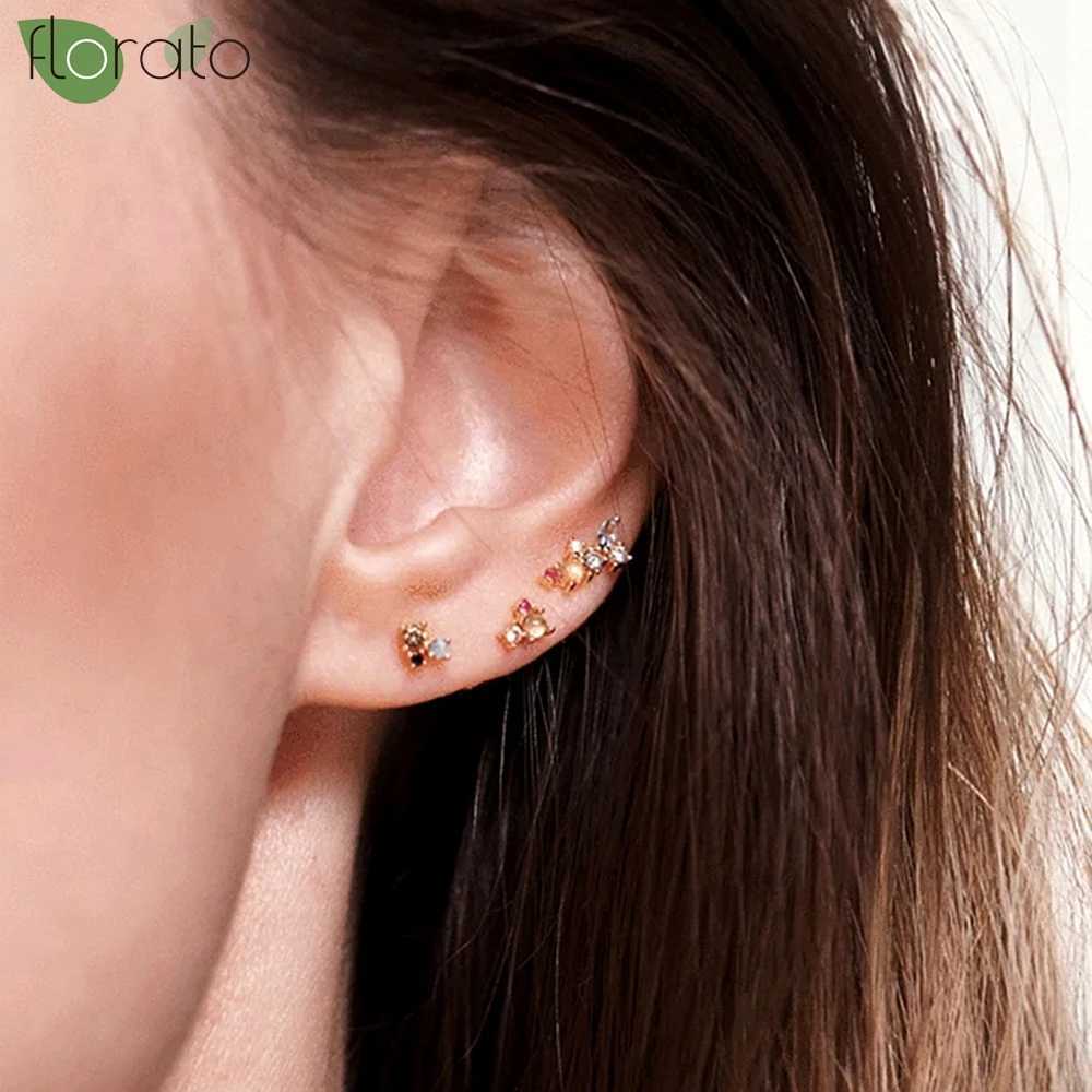 925 Sterling Silver Needle Fashion Heart Earrings for Women Shiny Colorful Crystal Stud Earring Party Premium Luxury JewelryW251029