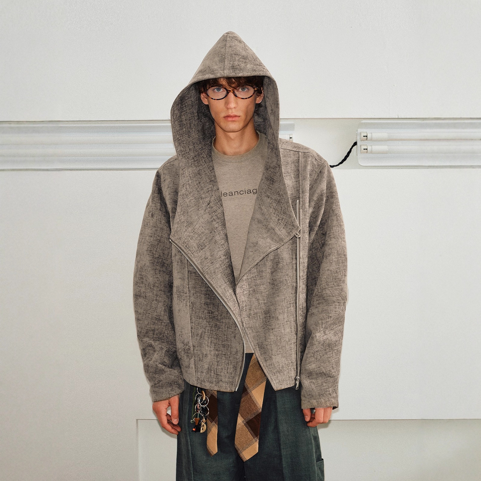 Asymmetrical Designer Jacket Zipper Design Niche Deconstructed Hooded Jacket Unisex Loose Casual Versatile Cool Coat