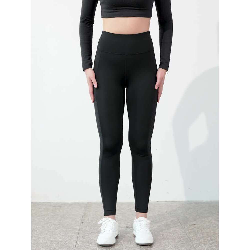 5pcs Yoga Pants With Pocket, Solid Color Stretch Fiess Sports Leggings, Women's Activewear