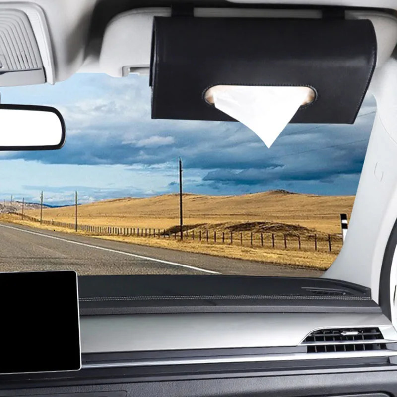 1 Pcs Car Tissue Box Towel Sets Car Sun Visor Tissue Box Holder Auto Interior Storage Decoration 251029
