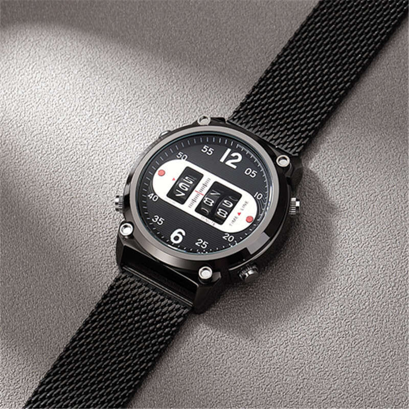 Creative Design Men's Fashion Stainless Steel Mesh Strap Roller Quartz Watch