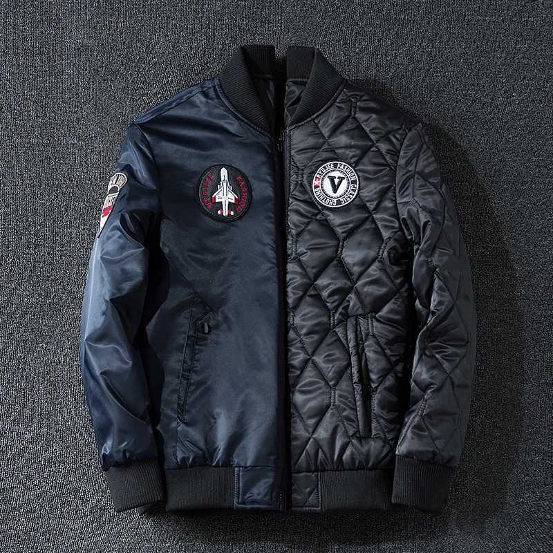 Coat Mens Air Force Pilot Jacket MA1 AutumnWinter Baseball Suit Trendy Brand Double Sided Thickened LargeT251029