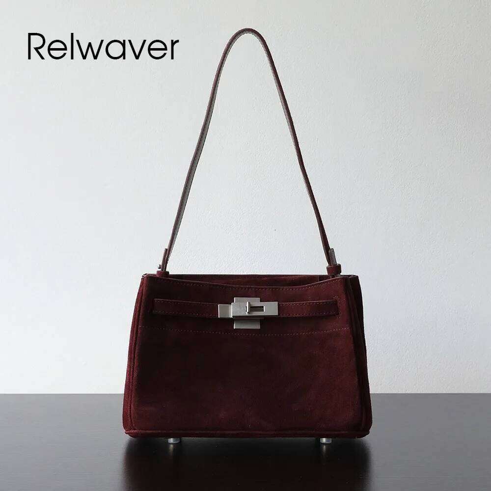 Relwaver shoulder sheep suede genuine leather messenger autumn winter fashion flap party women bag