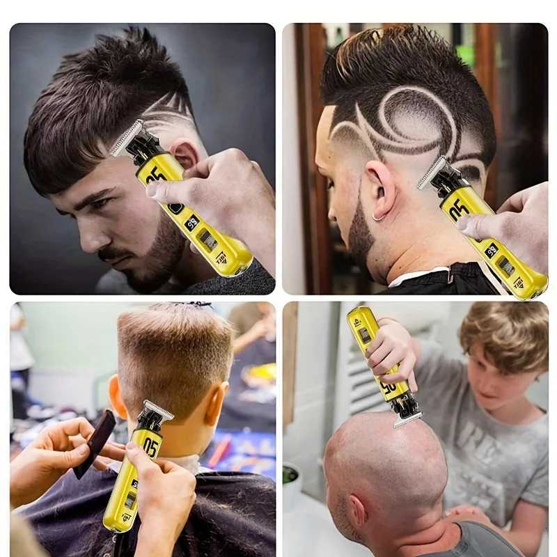 Professional mens electric hair cutter set 1 piece with LED display screen mens electric shaving blade gap free hairdressin M251029