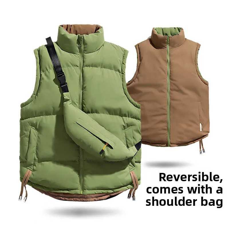 Mens and Womens Vest Backpacks Reversible VestsWarm and Fashionable Trendy VestsStudent VestsOutdoor Down and Cotton Vests W251029