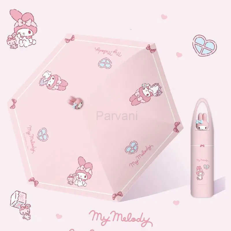 Sanrio Hello Kitty Small FiveFold Umbrella Sanrio Cute Sweet Exquisite Manual Nice Appearance Cartoon Summer Kawaii Sunscreen Umbrella L251029