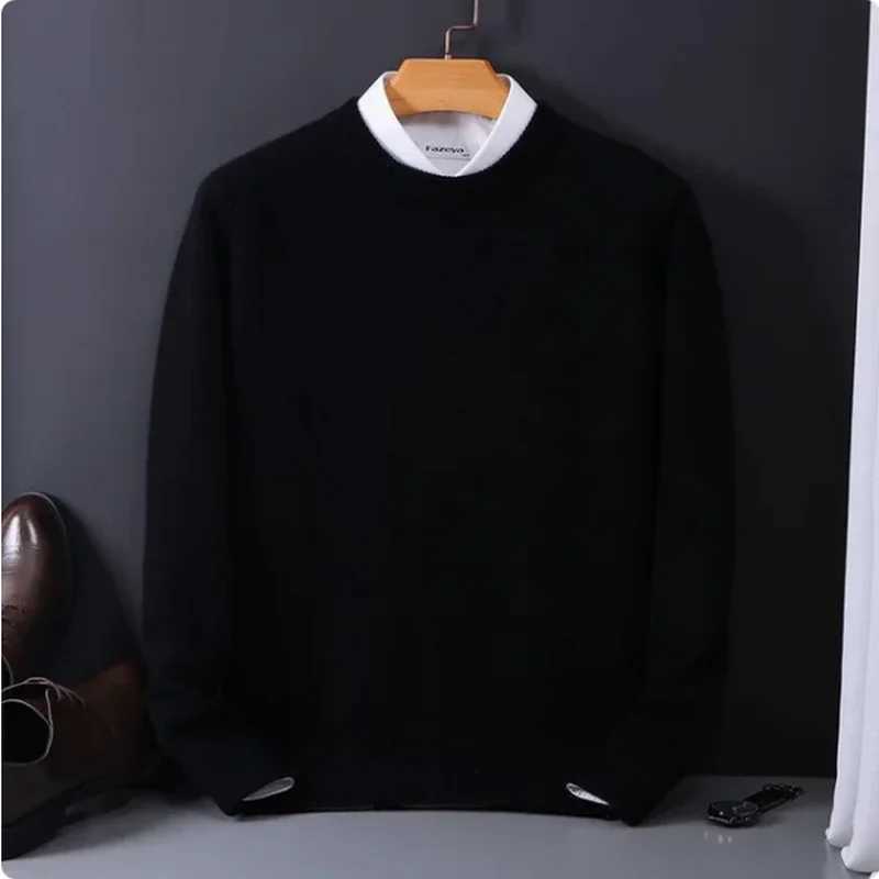 2024 Cashmere Sweater Oneck Pullovers Mens Loose Oversized M3XL Knitted Bottom Shirt Autumn Winter New Korean Casual Men Top J251029