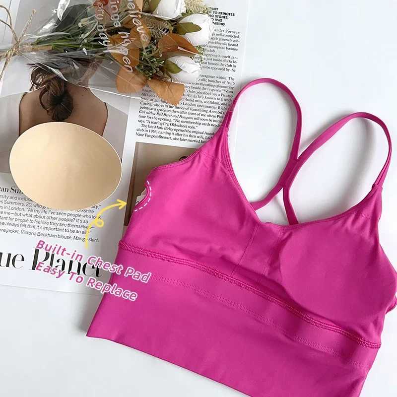 Solid Color Women Tops Back Cross Strap Tank Top Push Up Running Sports Bra Breathable Fitness Beauty Solid Color Yoga BraXJ251029