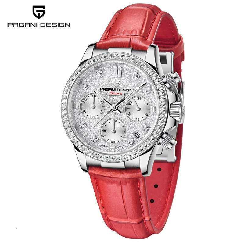 PAGANI DESIGN Fashion Diamond Face Calendar Luminous Stainless Steel Women's PD1730 Quartz Watch