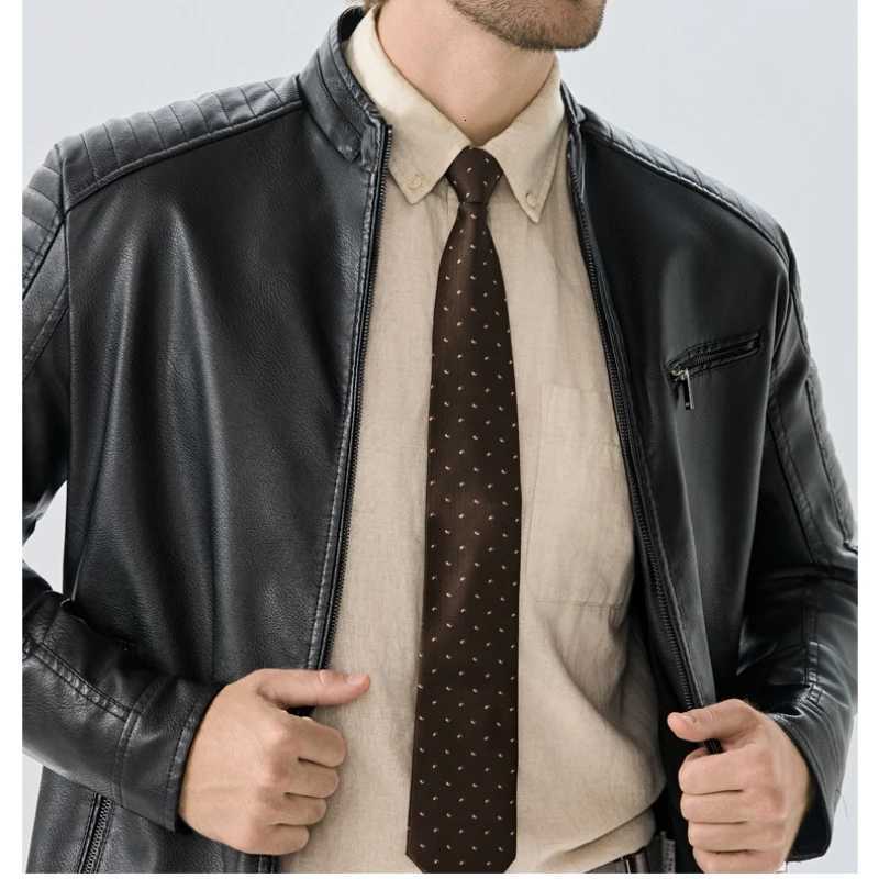 Mens Premium PU Leather Jacket Black Business Casual Slim Fit Biker Style Lightweight WaterproofT251029
