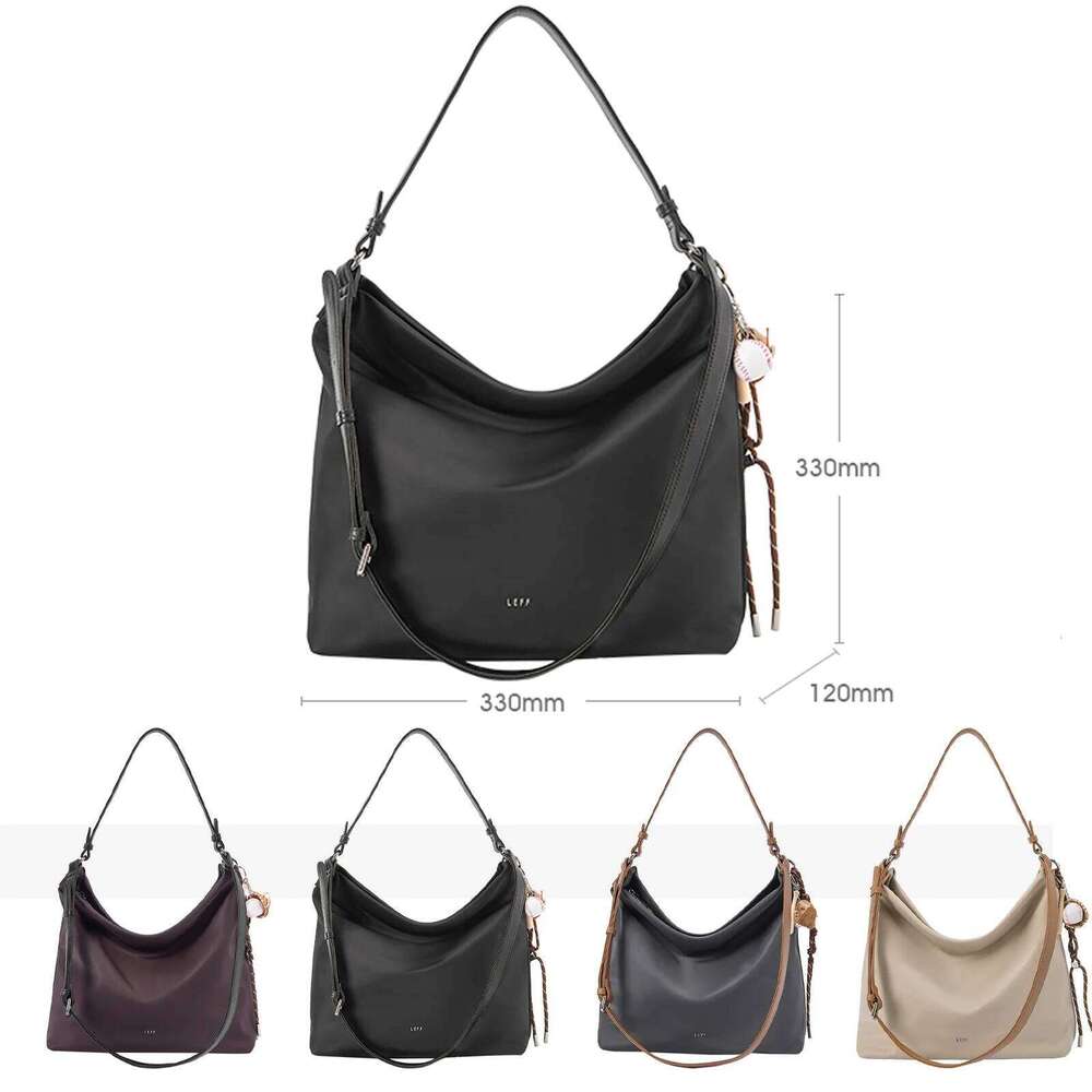 LEFF New Women's Large Capacity Tote Nylon Waterproof Travel Commuting Shoulder Bag High Quality Trendy Outdoor Bags 251029