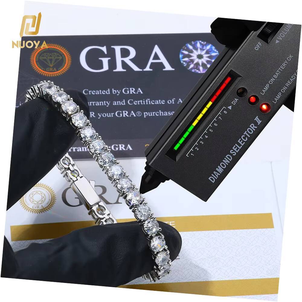 NUOYA Custom 345MM Moissanite Tennis Bracelet GRA Certificate D Color VVS 925 Sterling Silver Tennis Chain Jewelry for Women
